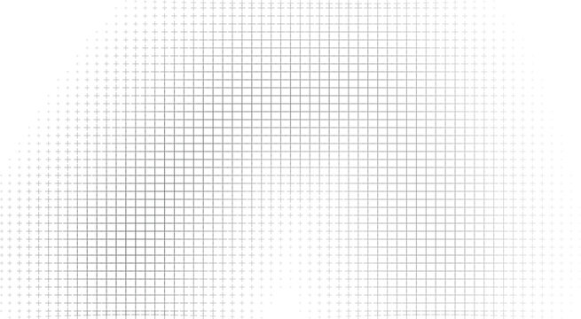 Vector image of Abstract white and gray halftone grid pattern vector background with fading dots for modern digital design and web graphics isolated on Transparent Background