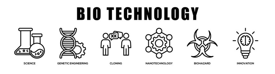 Obraz premium Bio Technology web banner icon illustration concept