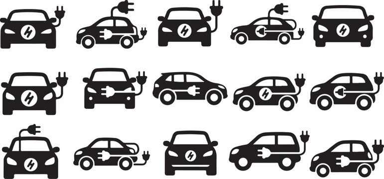 Black silhouettes of cars with devil horns and pitchfork