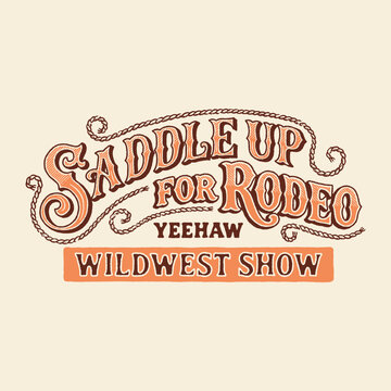saddle illustration typography graphic cowboy design lettering badge western vintage