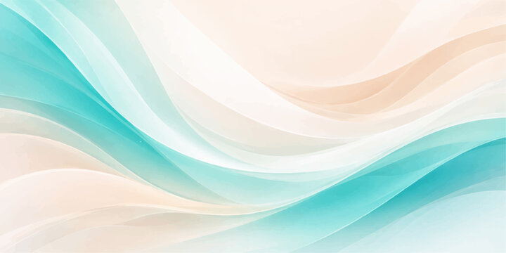 A bright digital art wallpaper featuring an abstract blue wave design with smooth curves and fractal motion patterns on a vector backdrop
