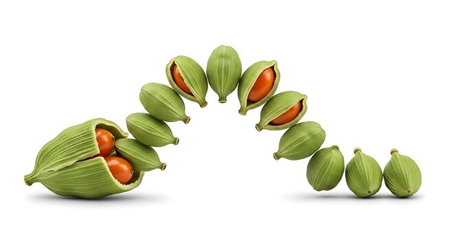 Vibrant Annatto Seeds Arrangement, Artistic Botanical Display, Copy Space for Commercial Use