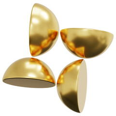 3D Gold Half Sphere Radial Arrangement