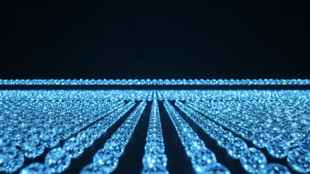 Abstract blue glowing spheres creating a futuristic digital background pattern