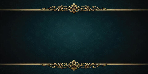 Ornate vintage invitation card design featuring a luxury golden floral frame with antique victorian swirls and art deco ornaments on a classic black vector background © mahabubmorshed