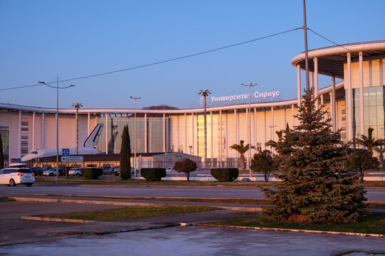 Sirius University of Science and Technology at sunset. Sirius. Krasnodar Krai. Russia