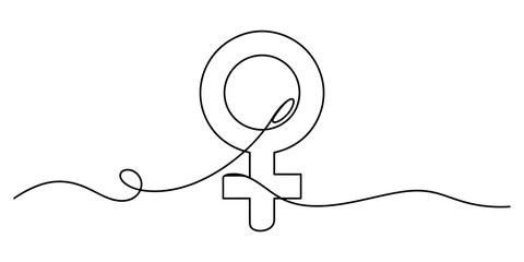 Venus symbol with intertwined wire, minimalist design © Jotish_Design Store