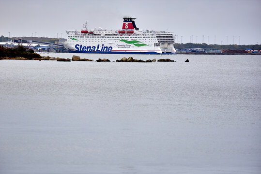 Stena Line passenger ferry Stena Spirit docked at the terminal in the harbor of Karlskrona, Blekinge, Sweden, Europe