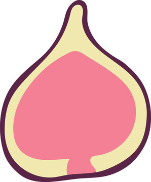 Colorful pink and yellow fig icon