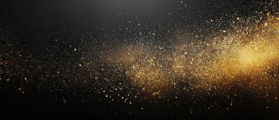 Obraz premium Black stone texture with gold glitter, opulent background for New Year parties, product displays, or invitations, sparkling surface.