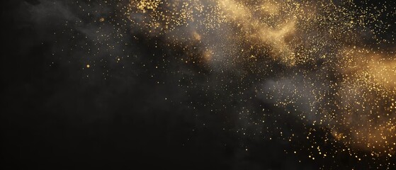 Obraz premium Dark rock with golden sparkles, luxurious design for jewelry visuals, magazine covers, or gala events, rich and shiny.
