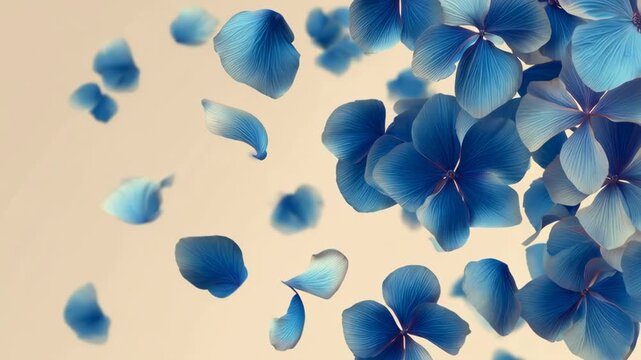 Blue flower petal background soft pastel floral abstract calm dreamy design pattern