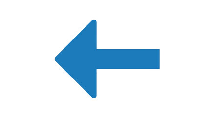 A bold blue arrow pointing to the left with a rounded tip and rectangular tail