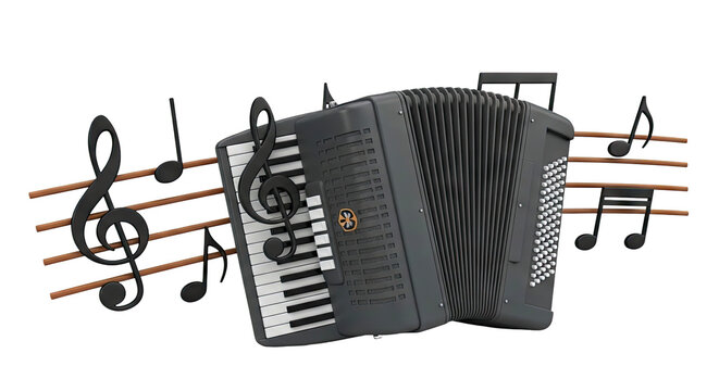 Accordion and Musical Notes