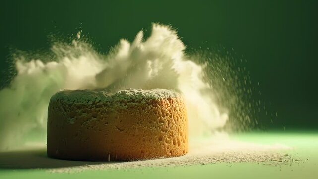 Powder Explosion on Cake: Sweet Surprise