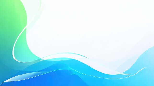 Abstract green curve background, gradient abstract PPT background for business presentations, corporate slides, or creative pitches, smooth lines.