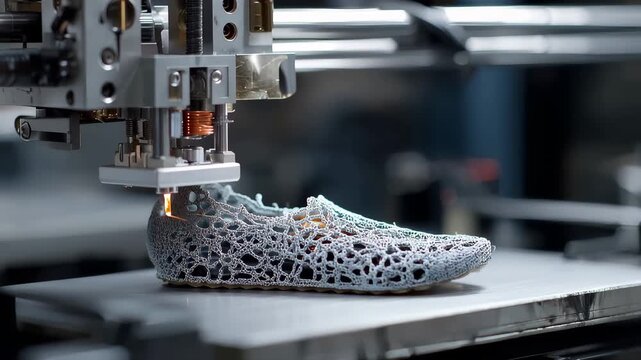 Innovative 3D printing process for creating footwear in a factory setting