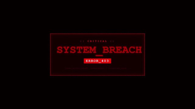 Critical System Breach Error 403 Local Access Codeset Cybersecurity Alert Screen.