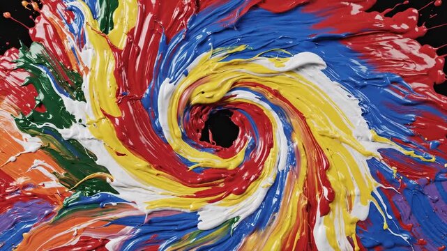 Dynamic abstract image of swirling paint creates a vibrant and energetic mood, perfect for marketing materials, website backgrounds, and creative soci