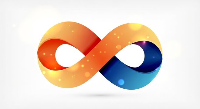Vibrant Infinity Symbol in Gradient Orange and Blue