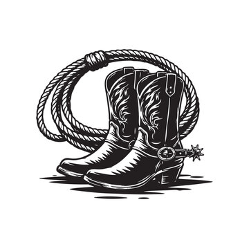 boots and laso vector