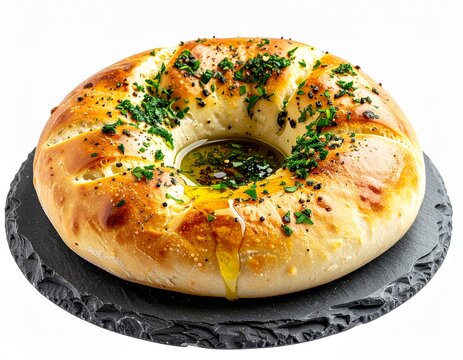 baked round Manakeesh bread