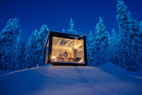 Cozy winter retreat in Akaslompolo with stunning snowy landscapes in Lapland Finland