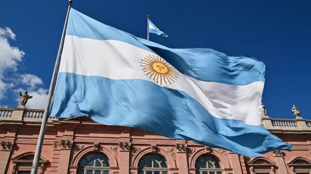 Argentine flag waving freely 2.
