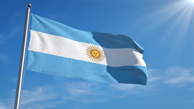 Argentine flag waving freely 5.