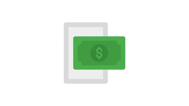 Online payment illustration animation 4k isolated on white background