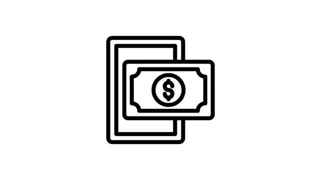 Online payment icon animation 4k motion graphic
