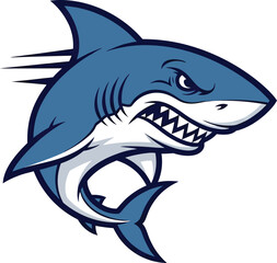 Naklejka premium angry shark vector illustration, flat design