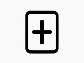 Fototapeta premium Plus sign illustration on a simple white background 