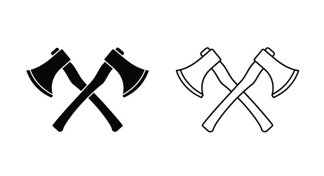Two sets of crossed axes depicted in black and white line art style