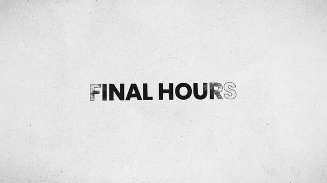 Final Hours Pencil Scribble Text Animation 4K Last Minute Discount Promotion and Ecommerce Sale Countdown