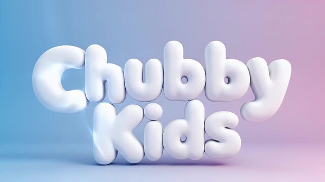 Soft, rounded white bubble-letter logo reading Chubby Kids against a pastel blue-pink gradient background