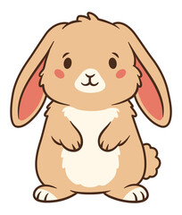 Obraz premium Cute bunny illustration. Funny rabbit cartoon character clipart