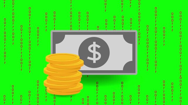 Digital Currency and Finance Concept with Binary Code