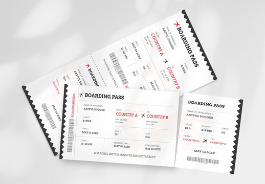 Modern Airline Boarding Pass Ticket Template