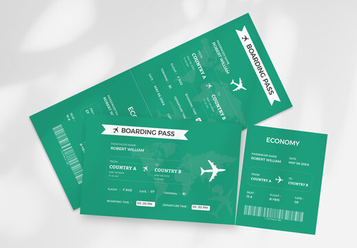 Airline Boarding Pass Ticket Template