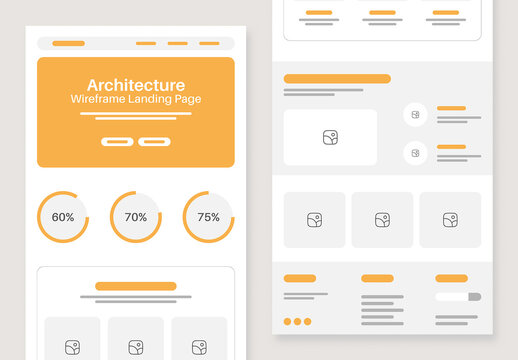 Architecture Website Wireframe Landing Page UI Layout