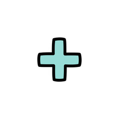 Obraz premium Simple Teal Plus Sign vector illustration