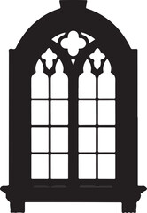 Fototapeta premium Vector Gothic window silhouette, black, decorative