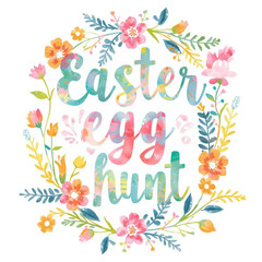 Obraz premium Easter Egg Hunt Sign PNG – Holiday Event Decoration