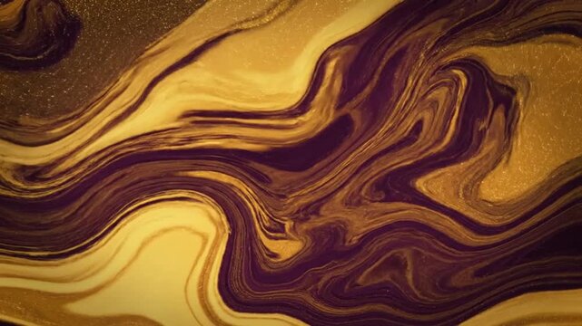 Brown and gold swirling liquid pattern.