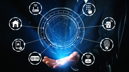 Concept of smart home automation enhances modern living. This innovative smart home system provides...