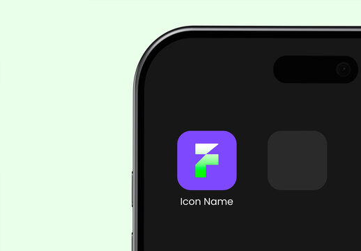 App Icon Mockup on Smartphone Screen