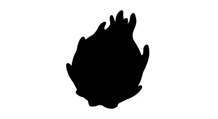 Obraz premium Flame black silhouette with wavy edges and pointed tips on a white background featuring fire, burning, hot with heat