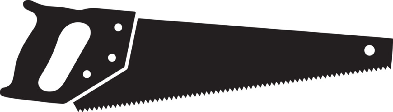 Vector handsaw icon, black silhouette