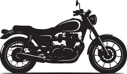 Fototapeta premium Vector motorcycle silhouette, black and white illustration